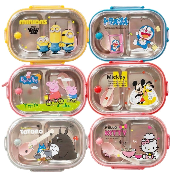 Cartoon Stainless Steel Lunch Box with Spoon
